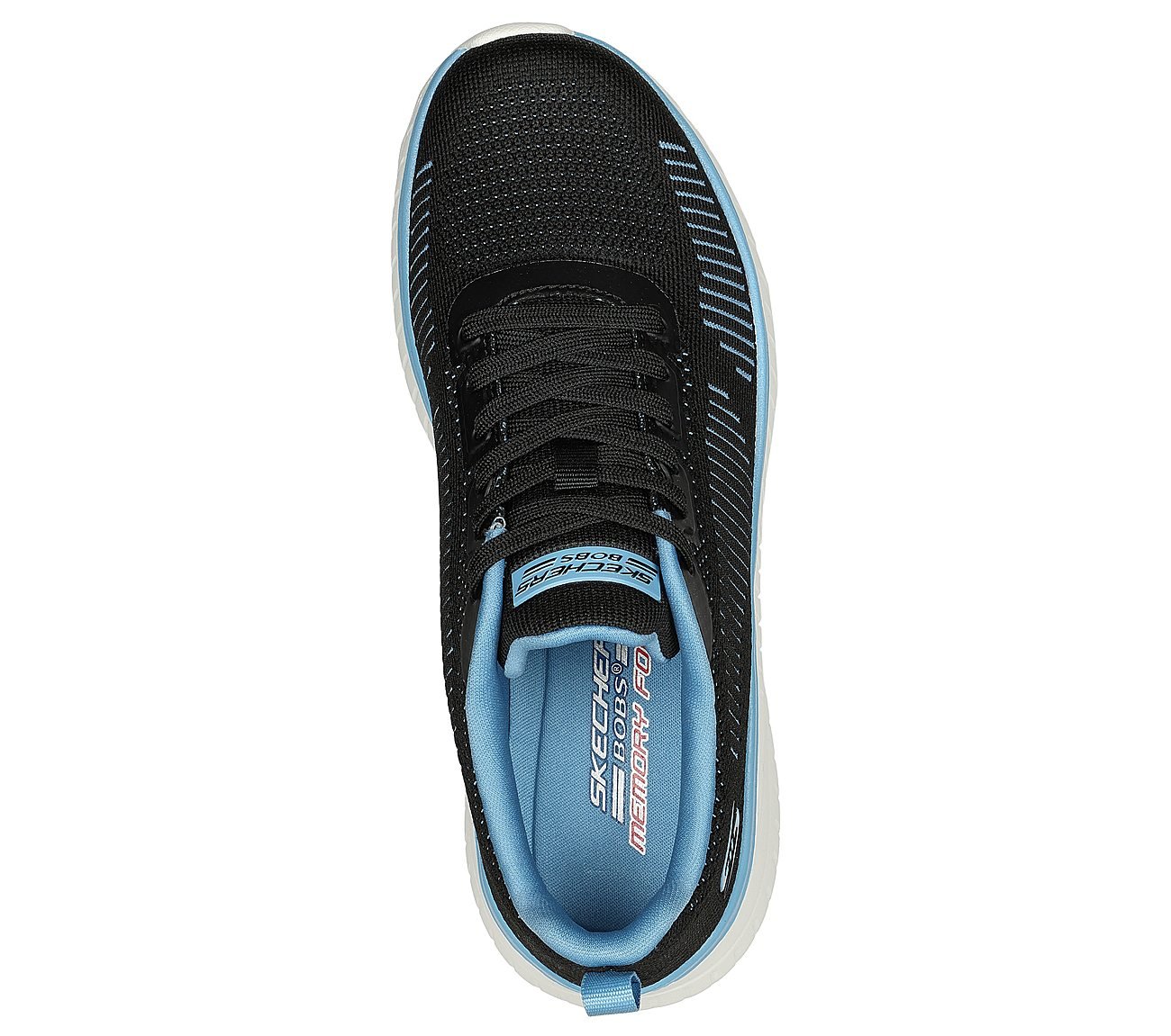 BOBS SQUAD CHAOS, BLACK/BLUE Footwear Top View