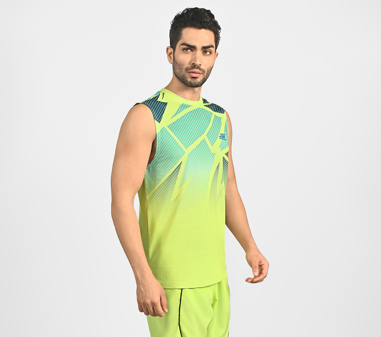 SKECHERS PICKLEBALL TANK, LIME Apparel Top View