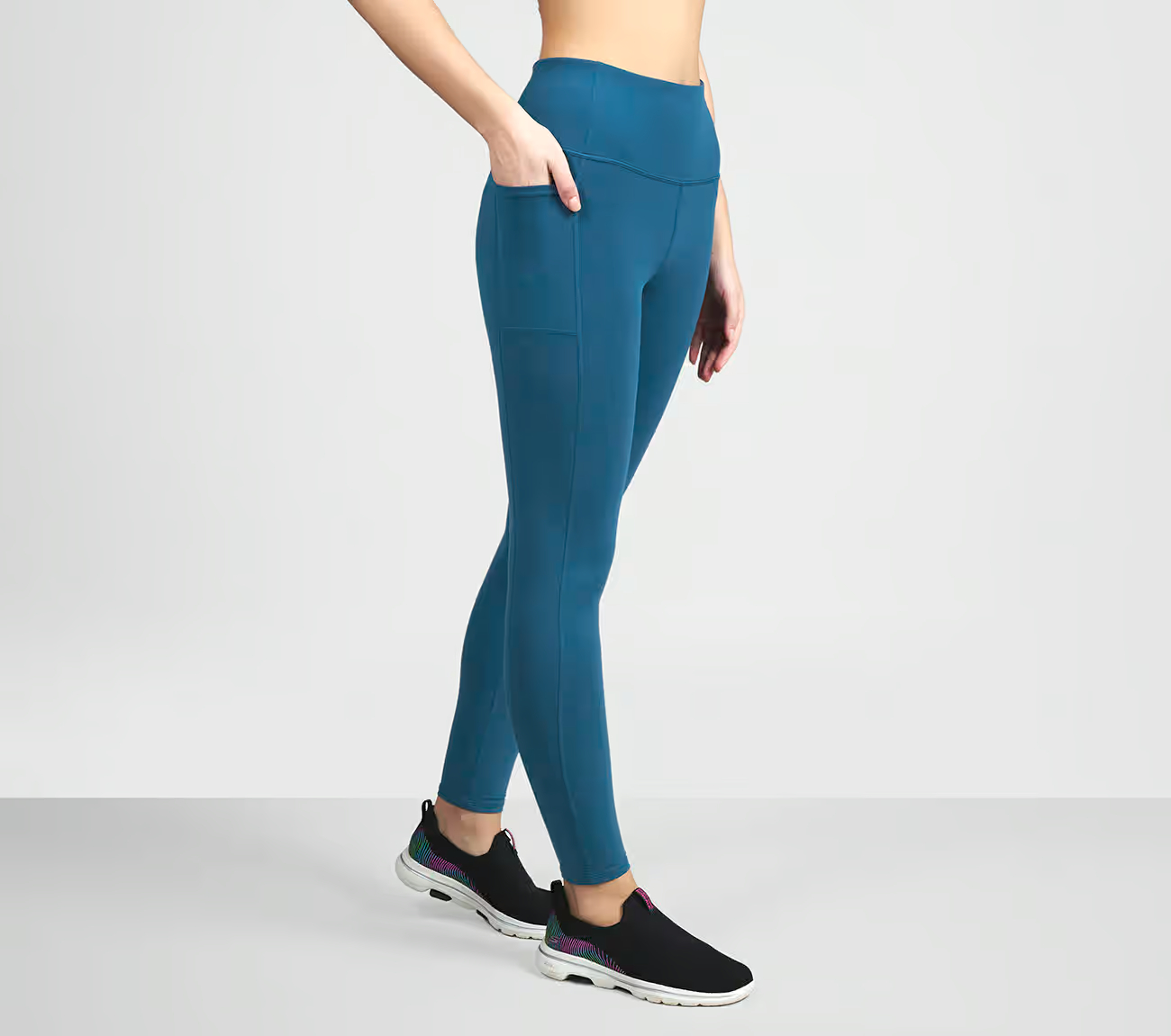 GOWALK HW LEGGING II, TEAL/NAVY Apparel Bottom View