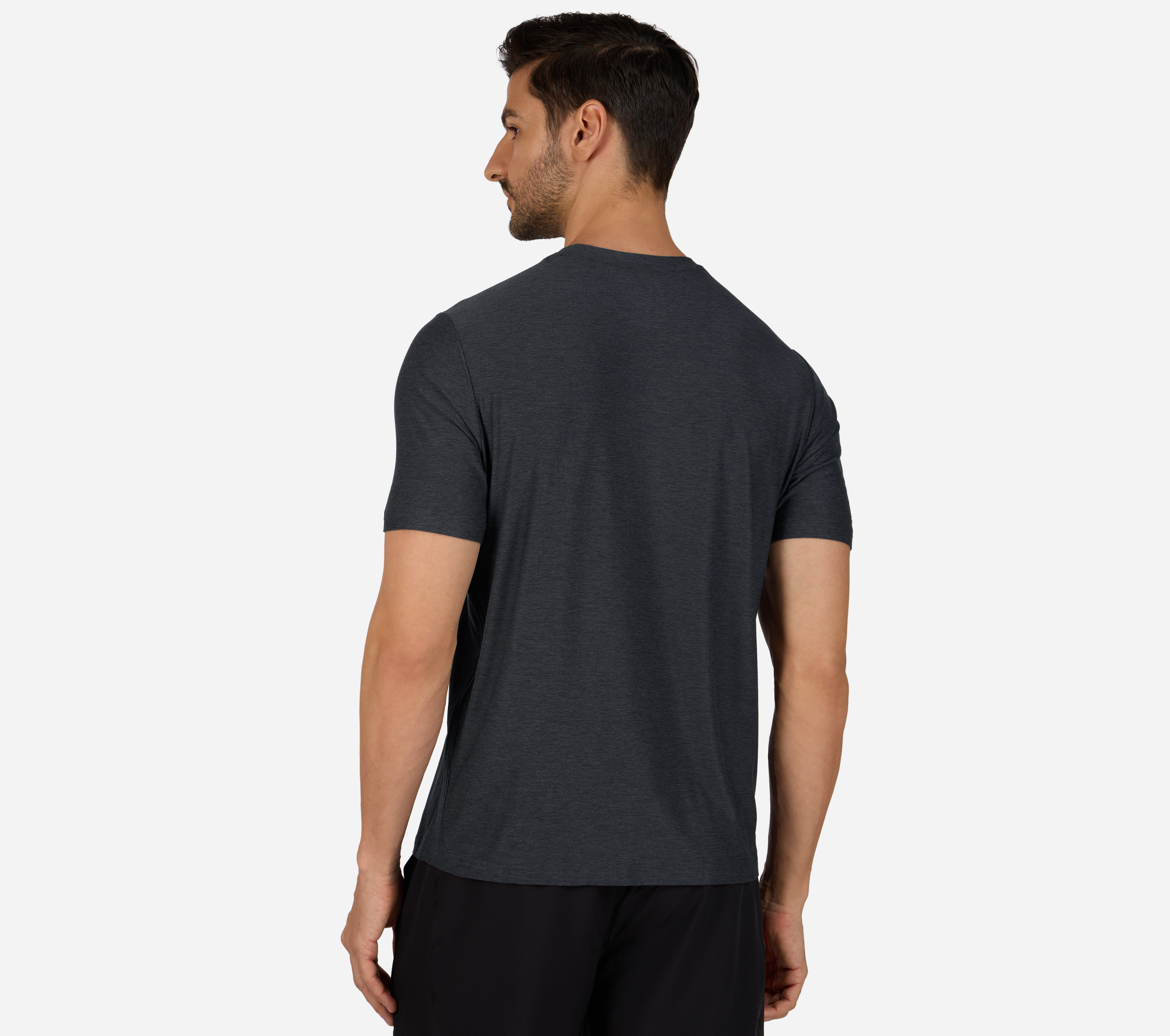 GODRI ALL DAY OUTPACE T-SHIRT, CHARCOAL/NAVY Apparels Bottom View