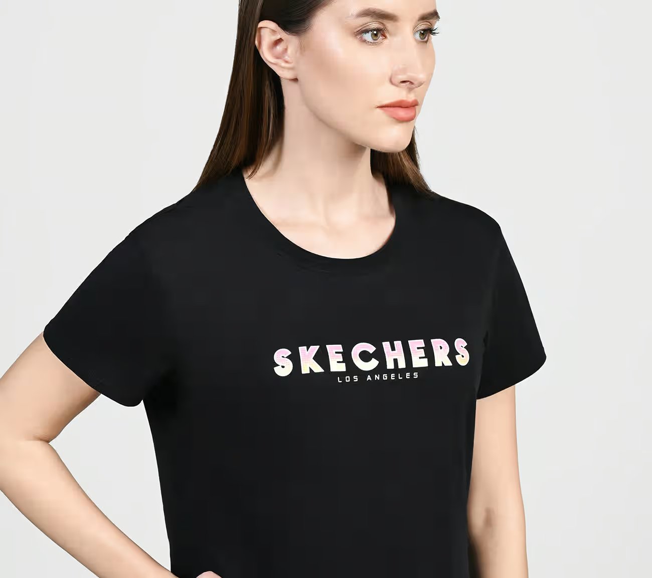 MOCK STUD SKECHERS TEE, BBBBLACK Apparel Right View