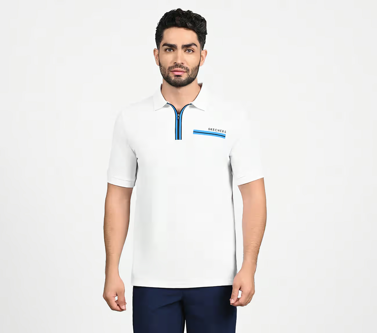 OASIS TWILL PLACKET POLO, WWWHITE Apparel Lateral View