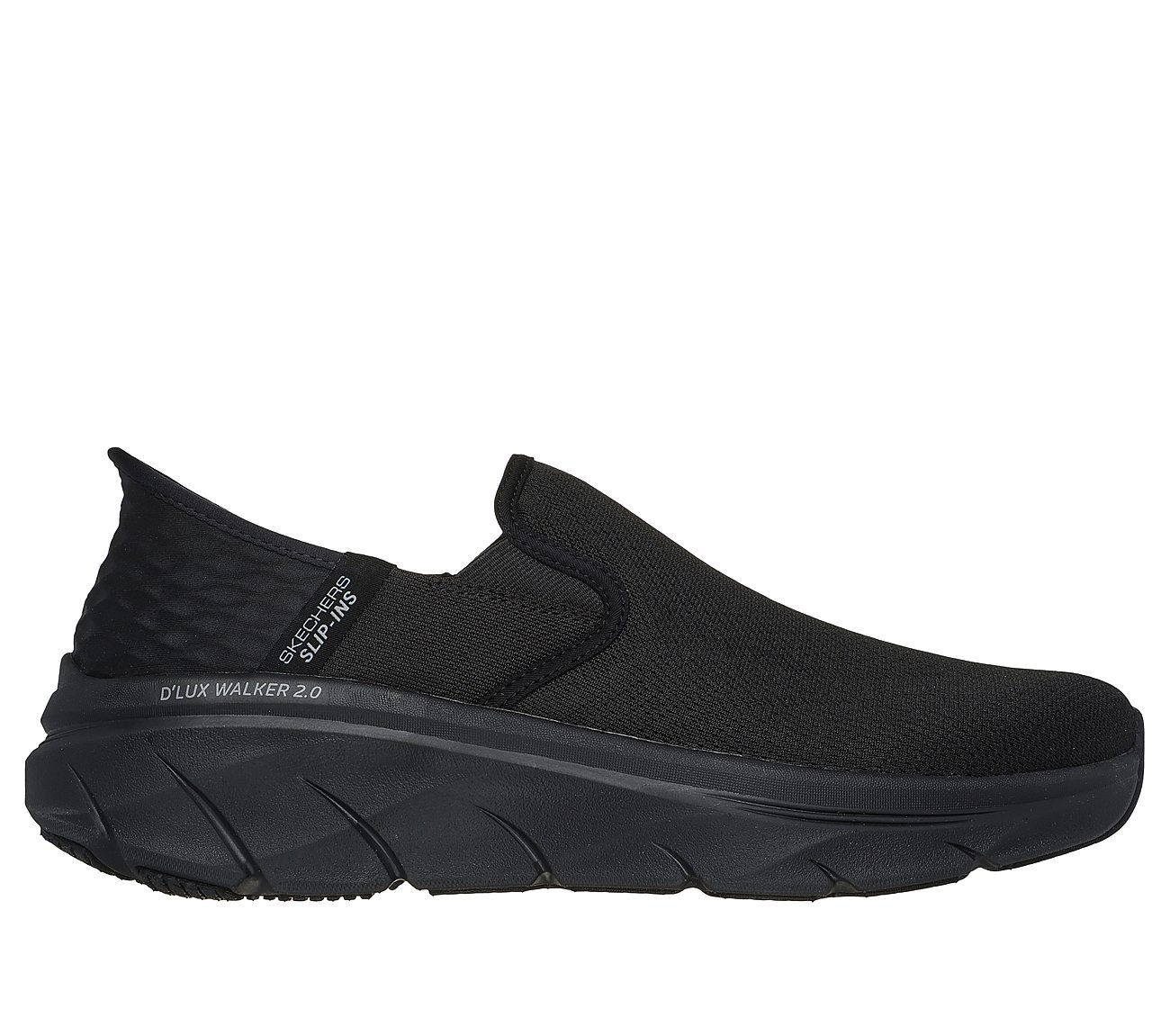 SKECHERS SLIP-INS RF: D'LUX WALKER 2.0 - REELER, BBLACK Footwear Lateral View