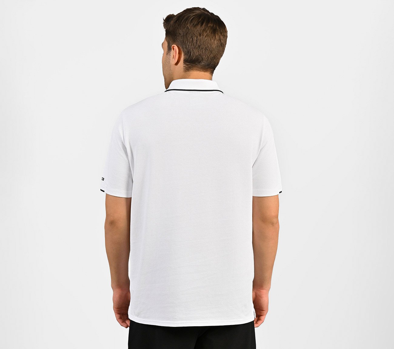 STRUCTURED KNIT POLO, WHITE Apparel Left View