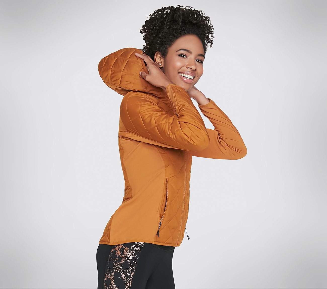 CLASSIC QUILTED JACKET, COPPER Apparel Top View