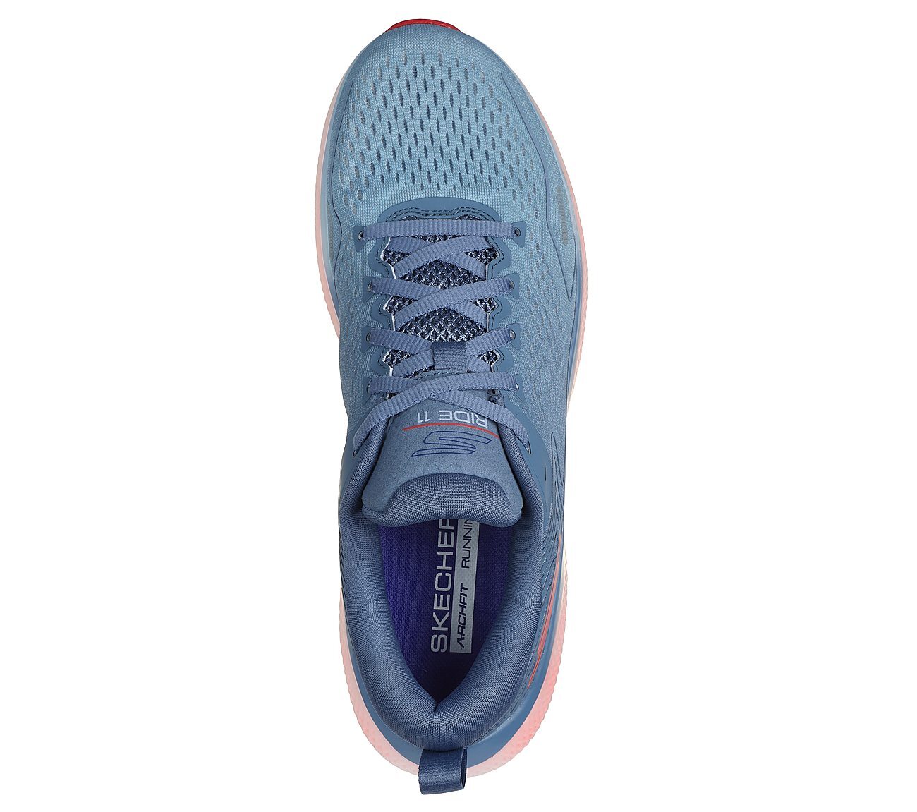 GO RUN RIDE 11, LLIGHT BLUE Footwear Top View