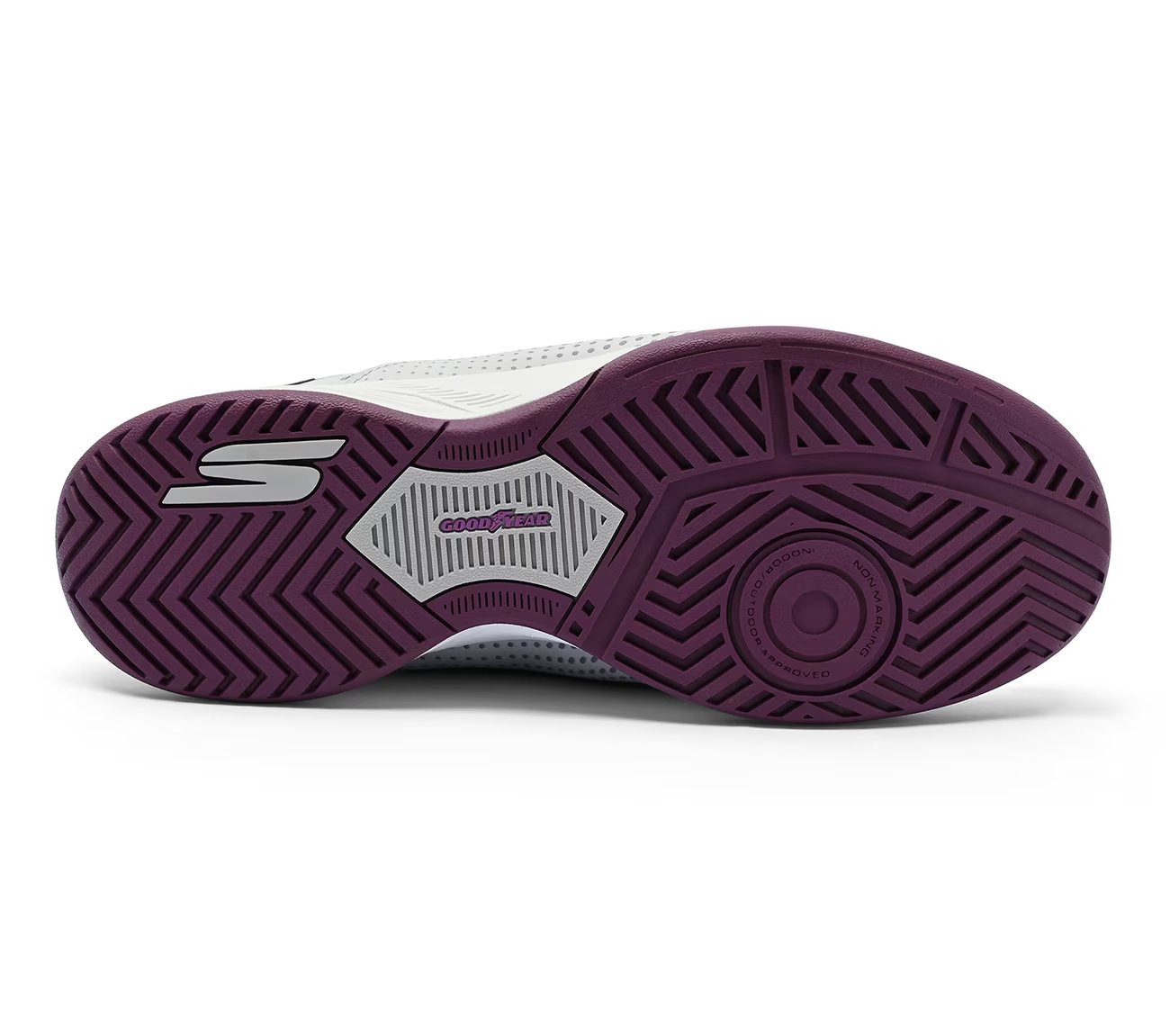 SKECHERS VIPER COURT RELOAD, GREY/PURPLE Footwear Bottom View