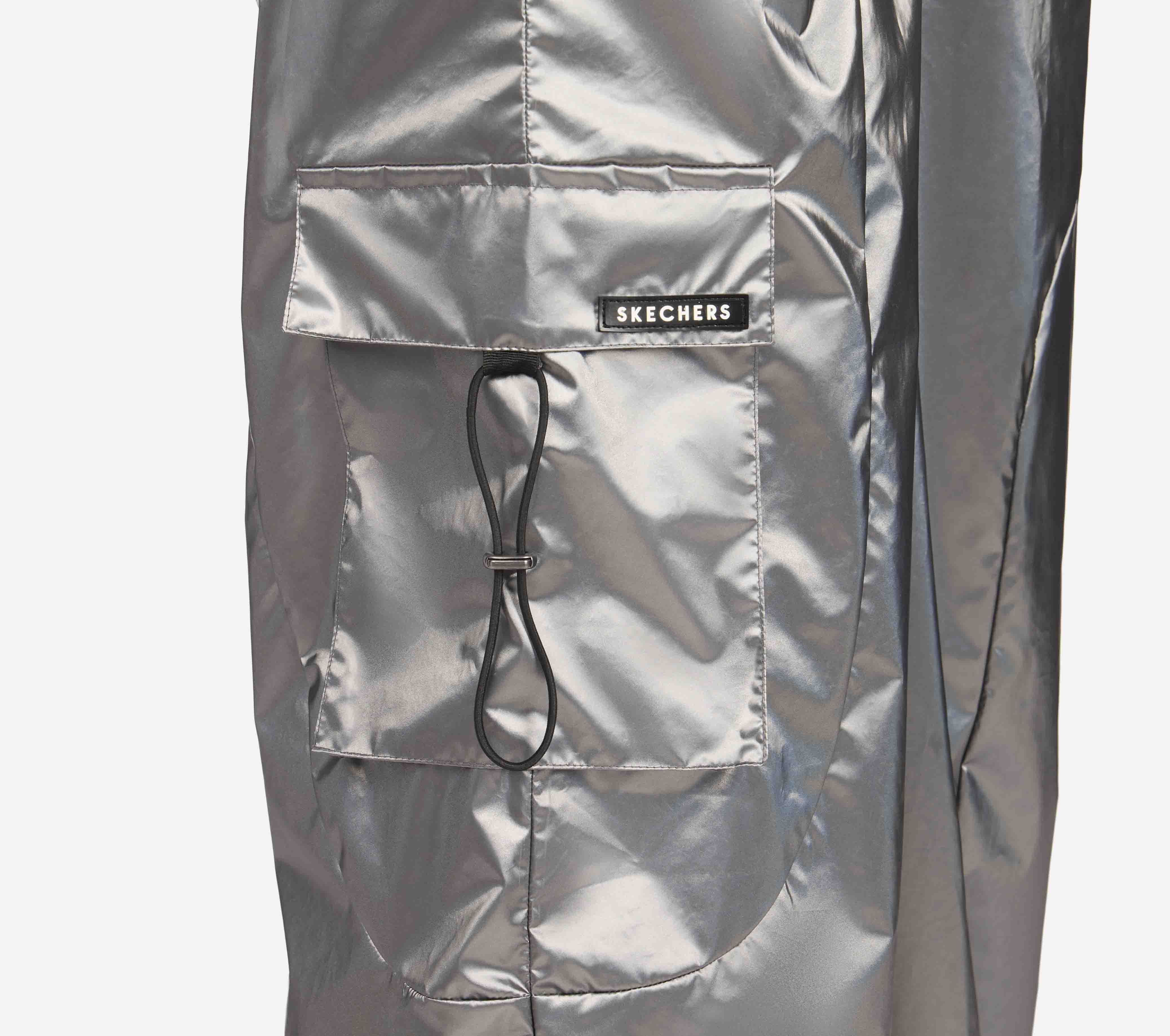 MULTI PANELLED METALLIC CARGO, SILVER Apparel Right View