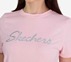 SKECHERS METALLIC LOGO T-SHIRT, PINK SILVER