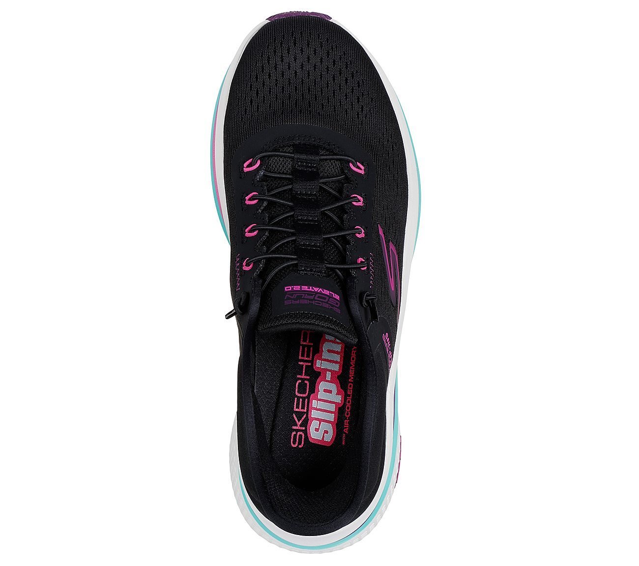 GO RUN ELEVATE 2.0 - BANYAN, BLACK/PINK Footwear Top View