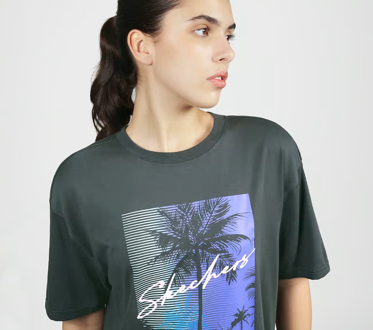 PALM DREAM TEE, BLACK/CHARCOAL Apparel Right View