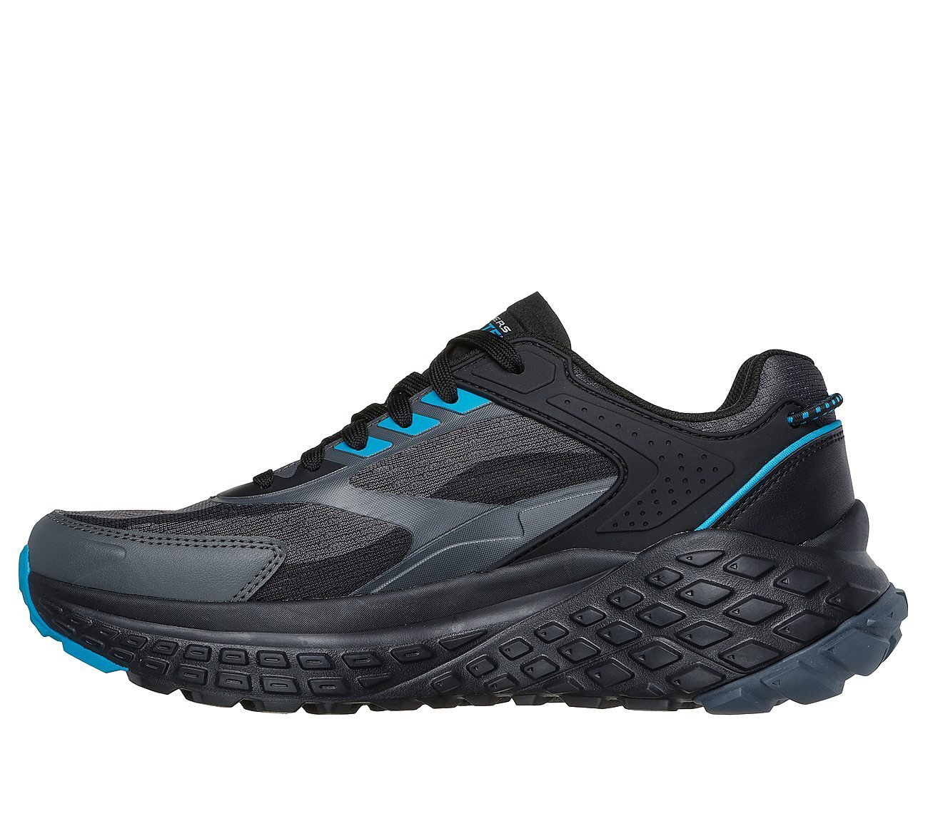 SKECHERS MONSTER EVO - DEVOLV, BLACK/GUNMETAL/BLUE Footwear Left View