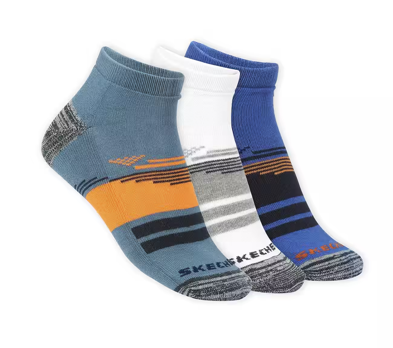 3 Pack MENS HALF TERRY ANKLE SOCKS, MMULTI Accessories Lateral View