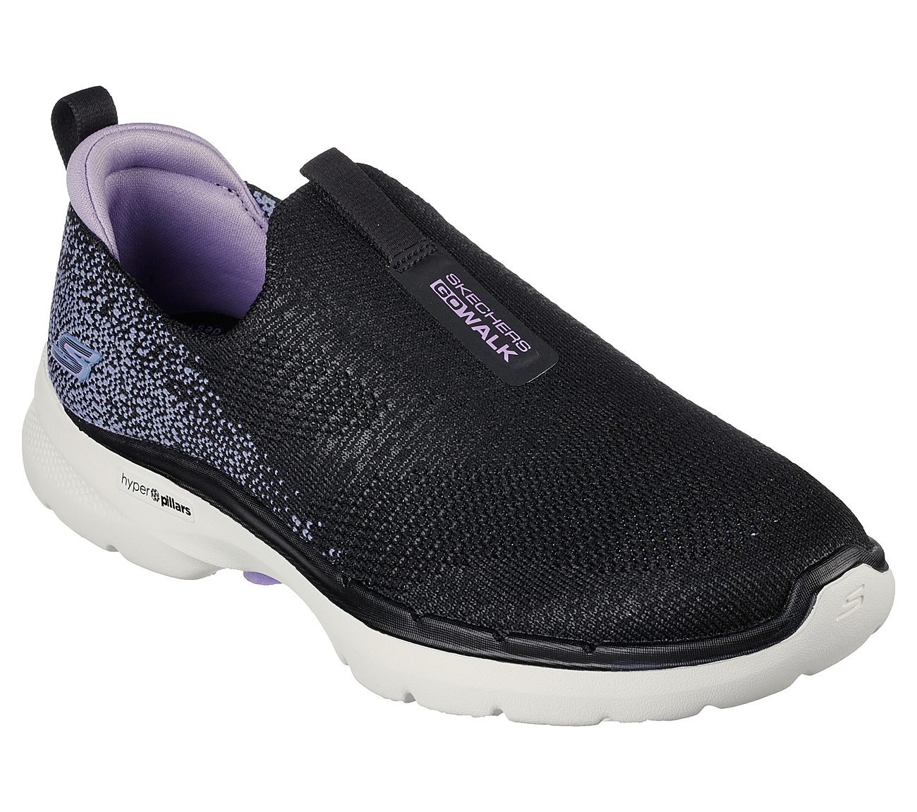 GO WALK 6 - GLIMMERING, BLACK/LAVENDER Footwear Right View