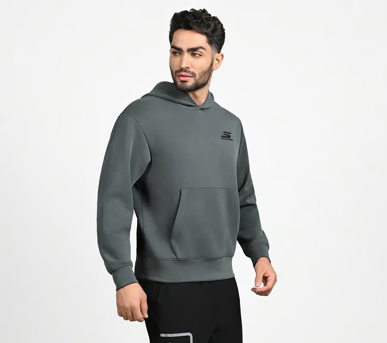 SKECHCLOUD ELEVATE HOODIE, BLACK/CHARCOAL Apparel Bottom View