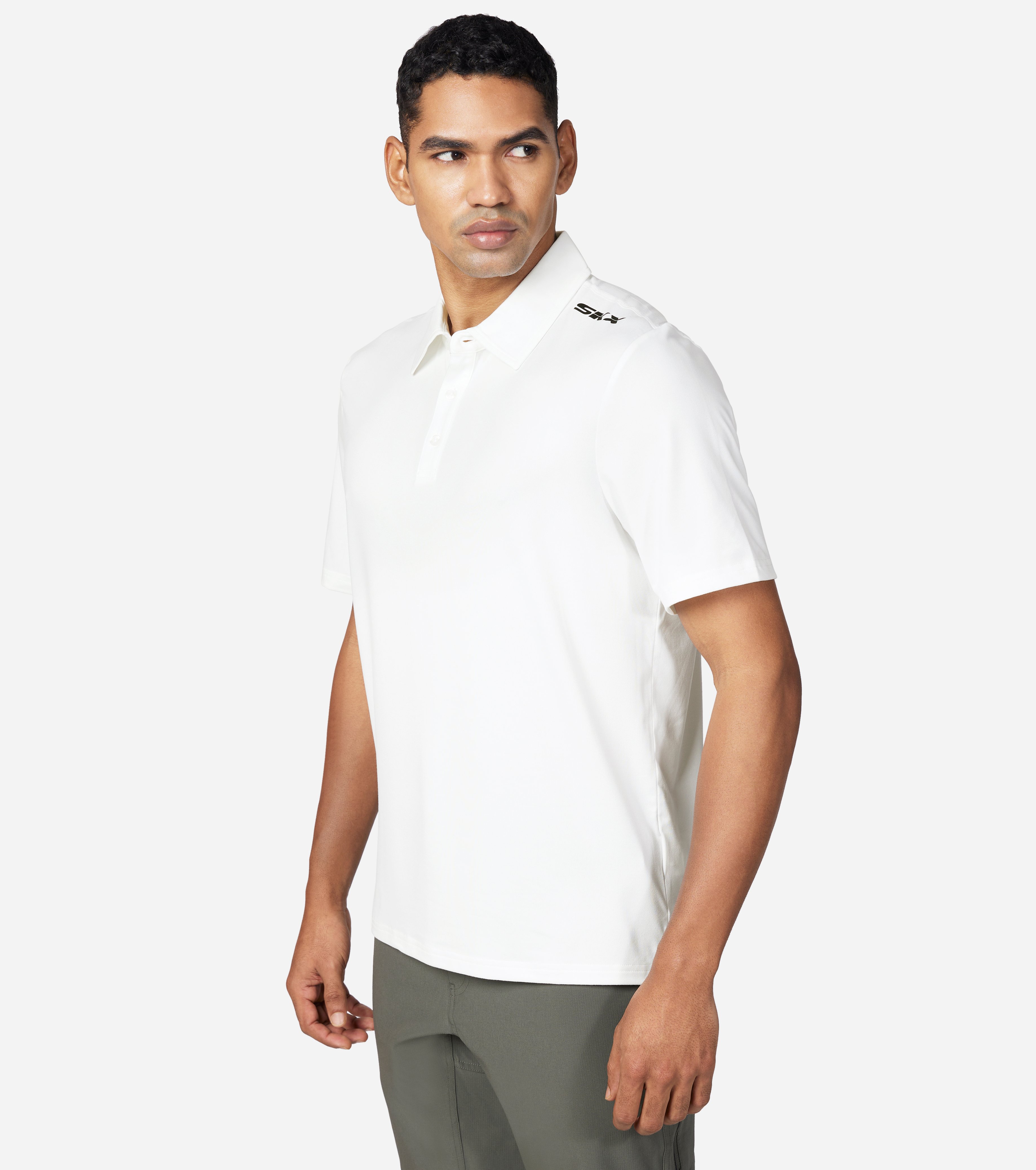 GODRI SWIFT POLO, WWWHITE Apparels Top View