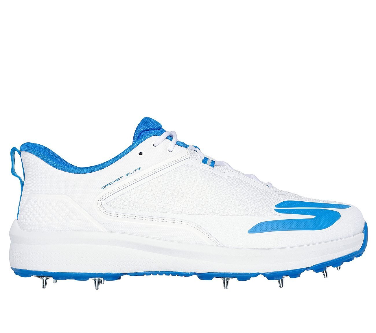 CRICKET ELITE, WHITE/LT.BLUE Footwear Lateral View