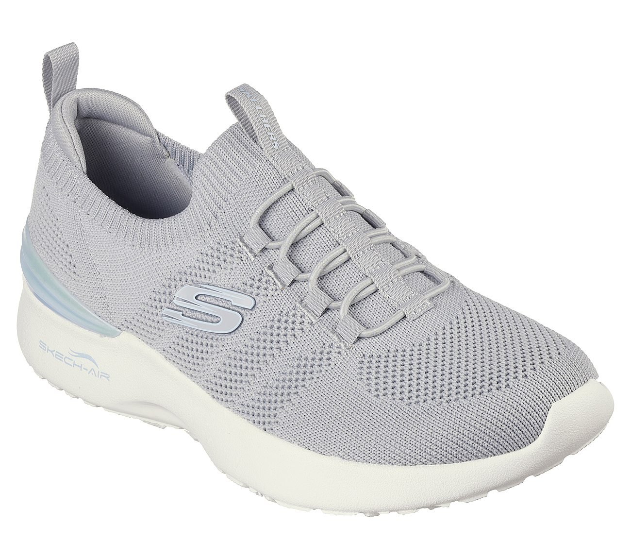 SKECH-AIR DYNAMIGHT-PERFECT S, LIGHT GREY/WHITE/LIGHT BLUE Footwear Right View