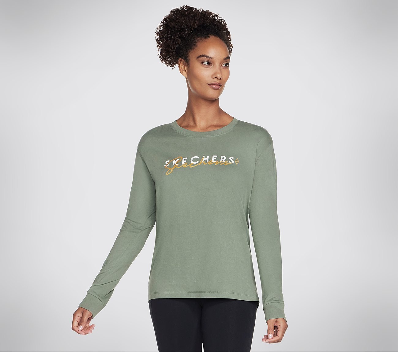 SKECHERS SIGNATURE LONG SLEEVE, LIGHT GREEN Apparels Left View