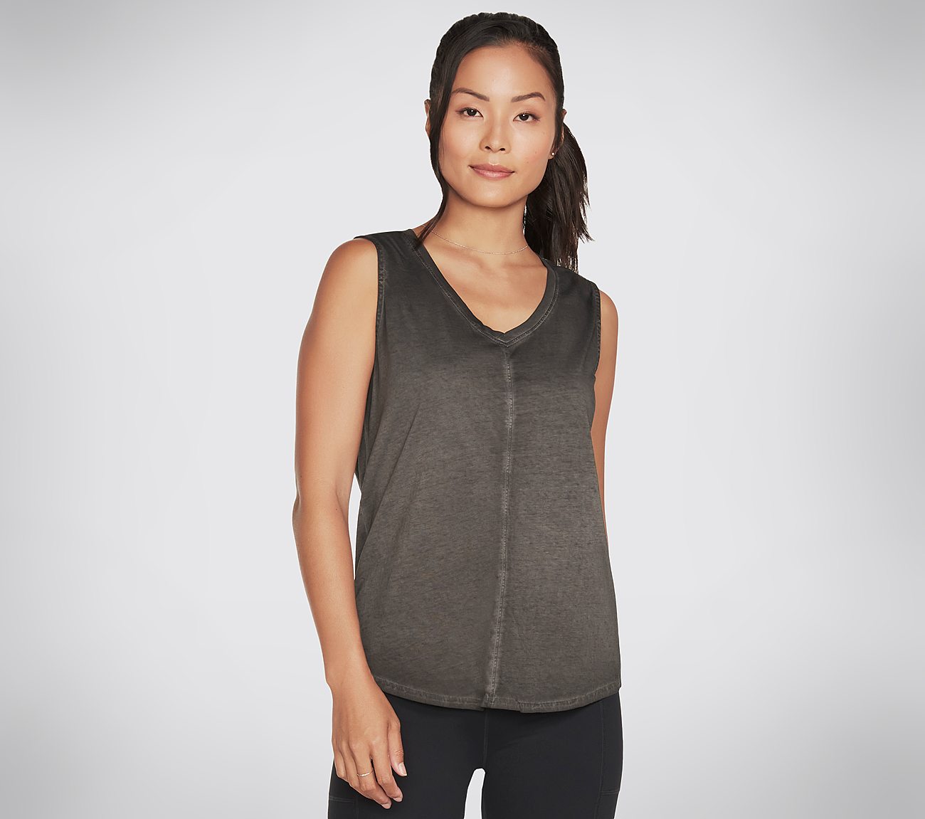 DIAMOND WASH HATHA V-NECK TAN, BBBBLACK Apparels Lateral View