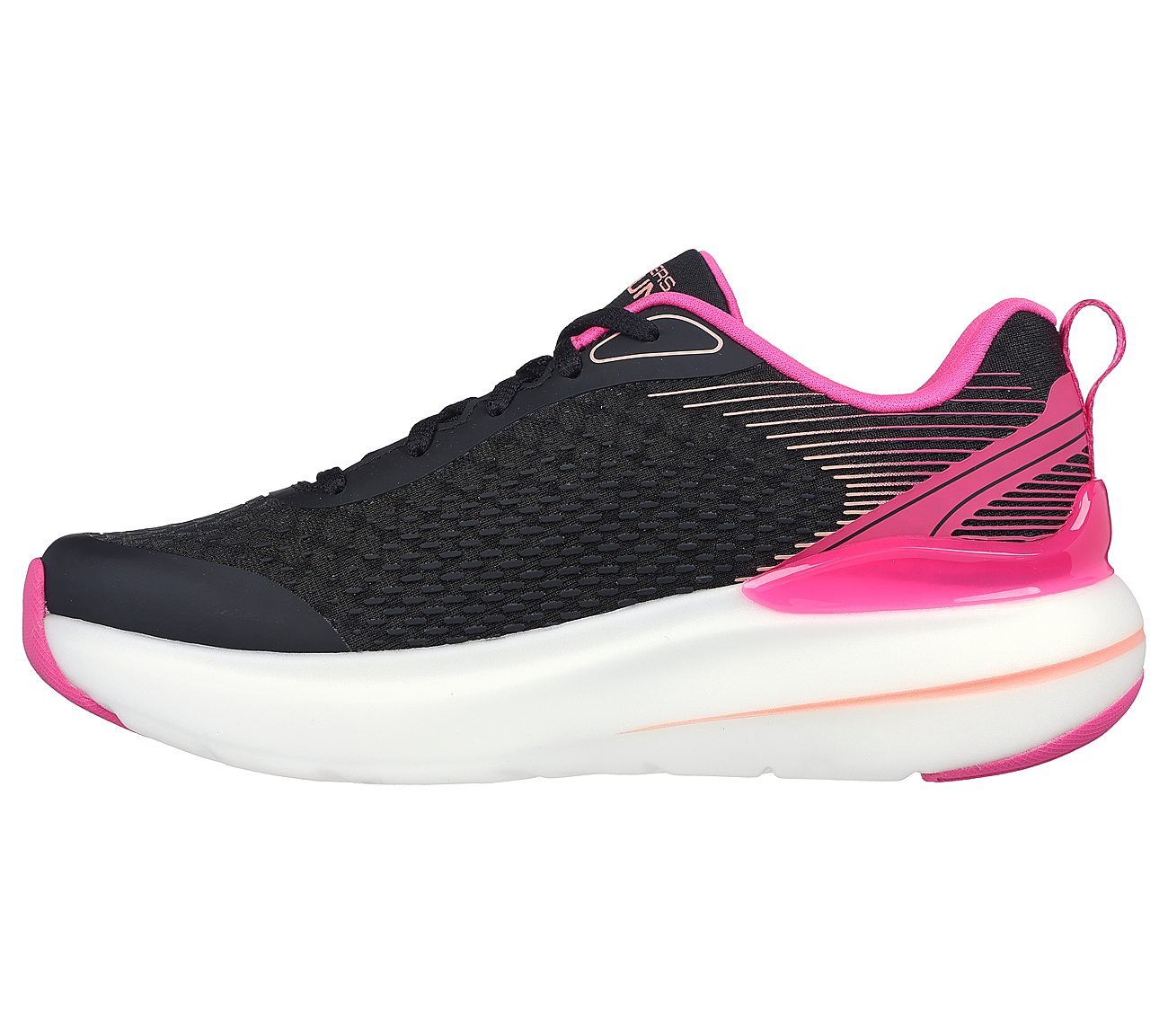 MAX CUSHIONING HYPER BURST, BLACK/HOT PINK Footwear Left View