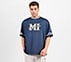 MUMBAI INDIANS: MESH T-SHIRT, NAVY/PERIWINKLE