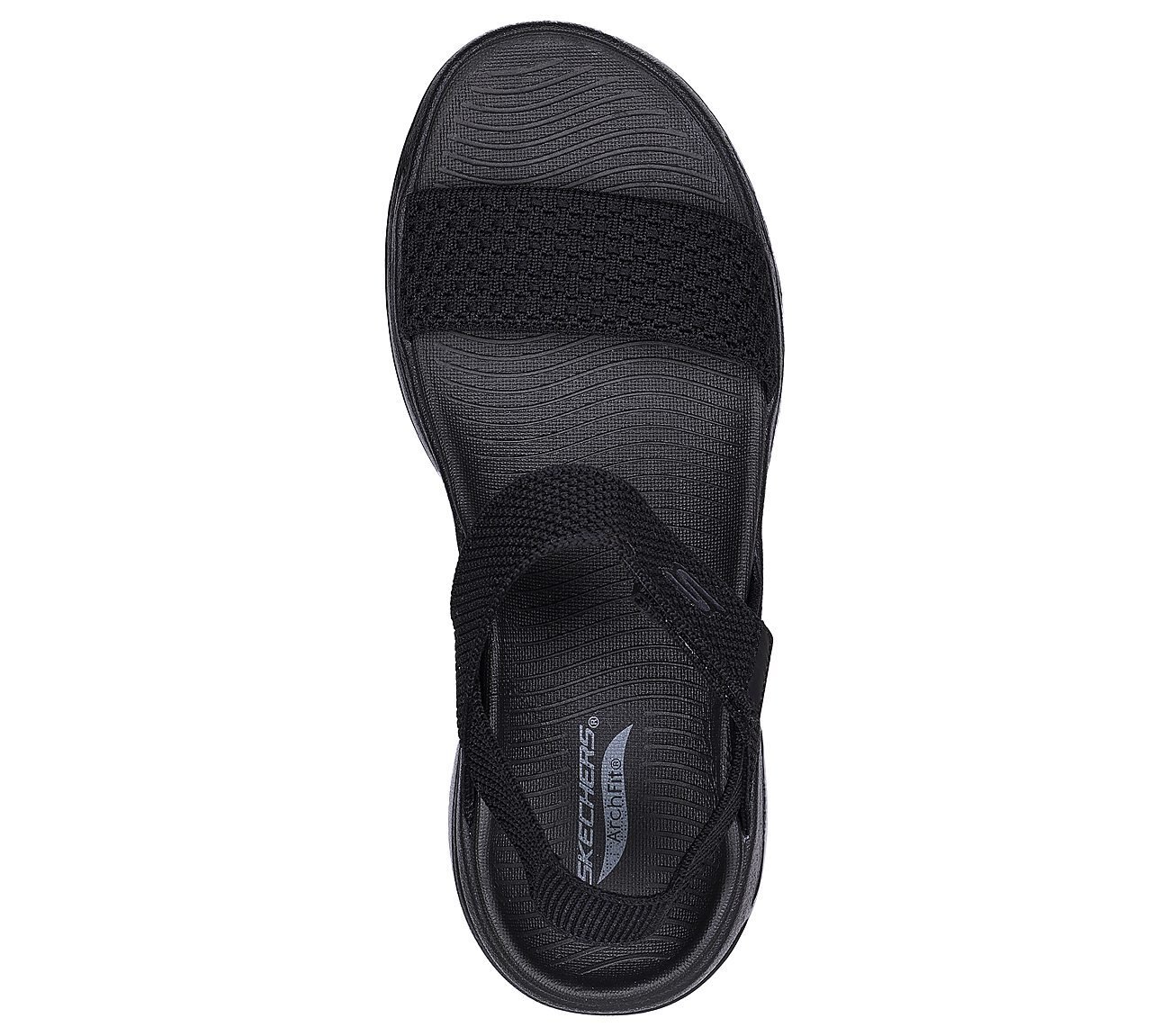 GO WALK ARCH FIT SANDAL-POLIS, BBLACK Footwear Top View