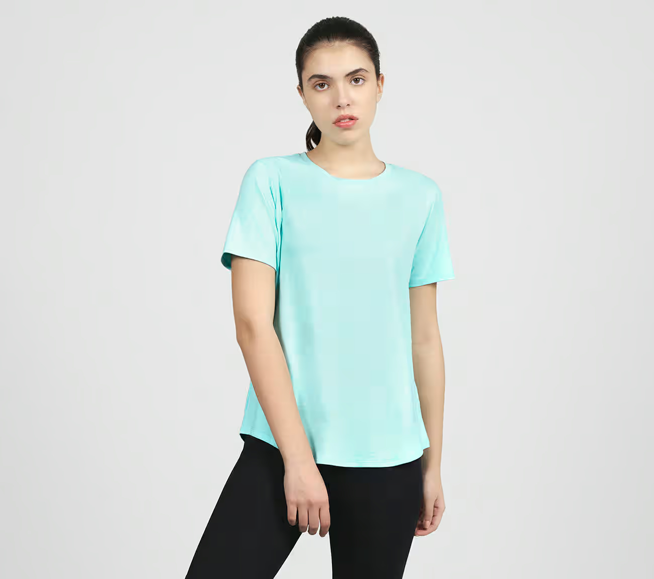 GODRI SWIFT TEE, BLUE/MINT Apparels Lateral View