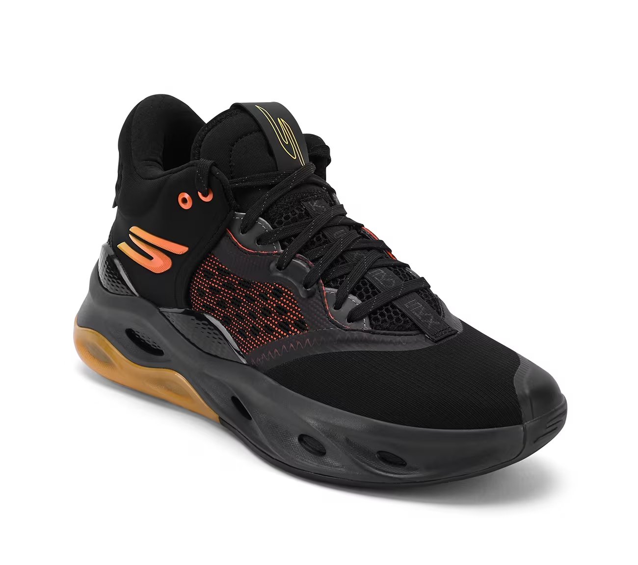 SKX FLOAT-Basketball, BLACK/ORANGE Footwear Right View