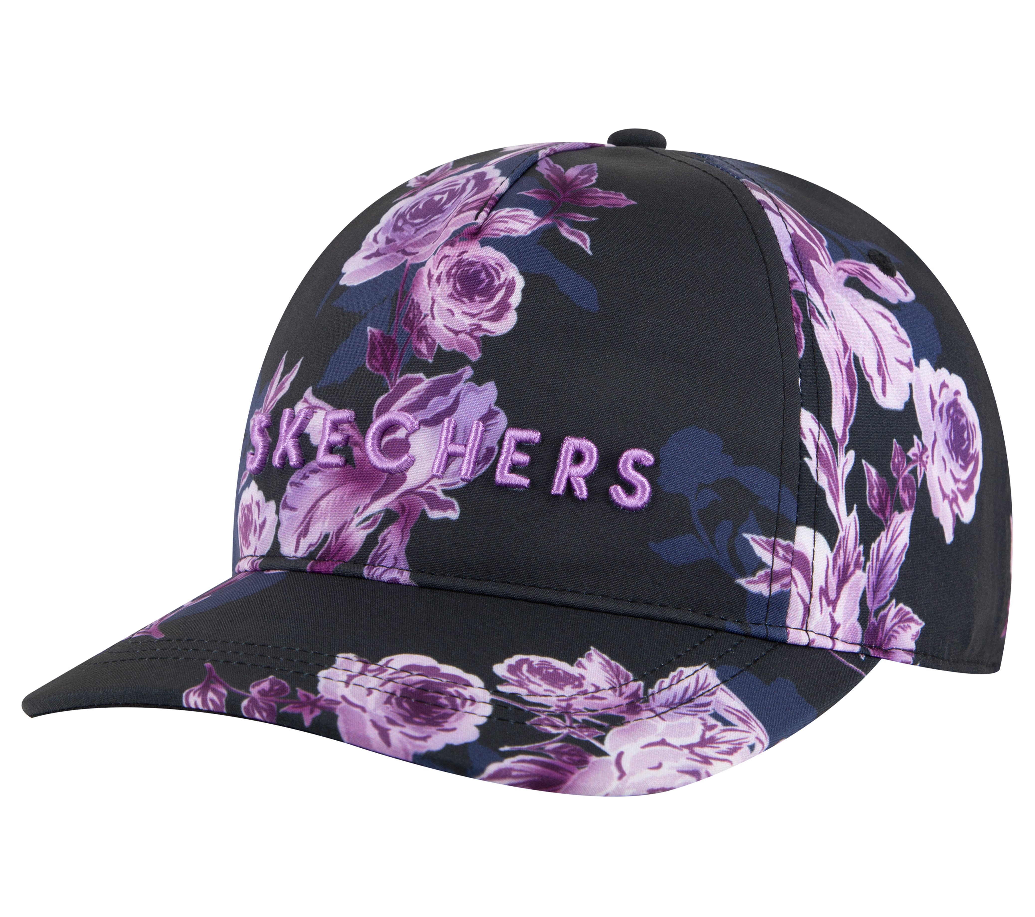 WINTER BLOOM BASEBALL HAT, BLACK/LAVENDER/PINK Accessories Lateral View