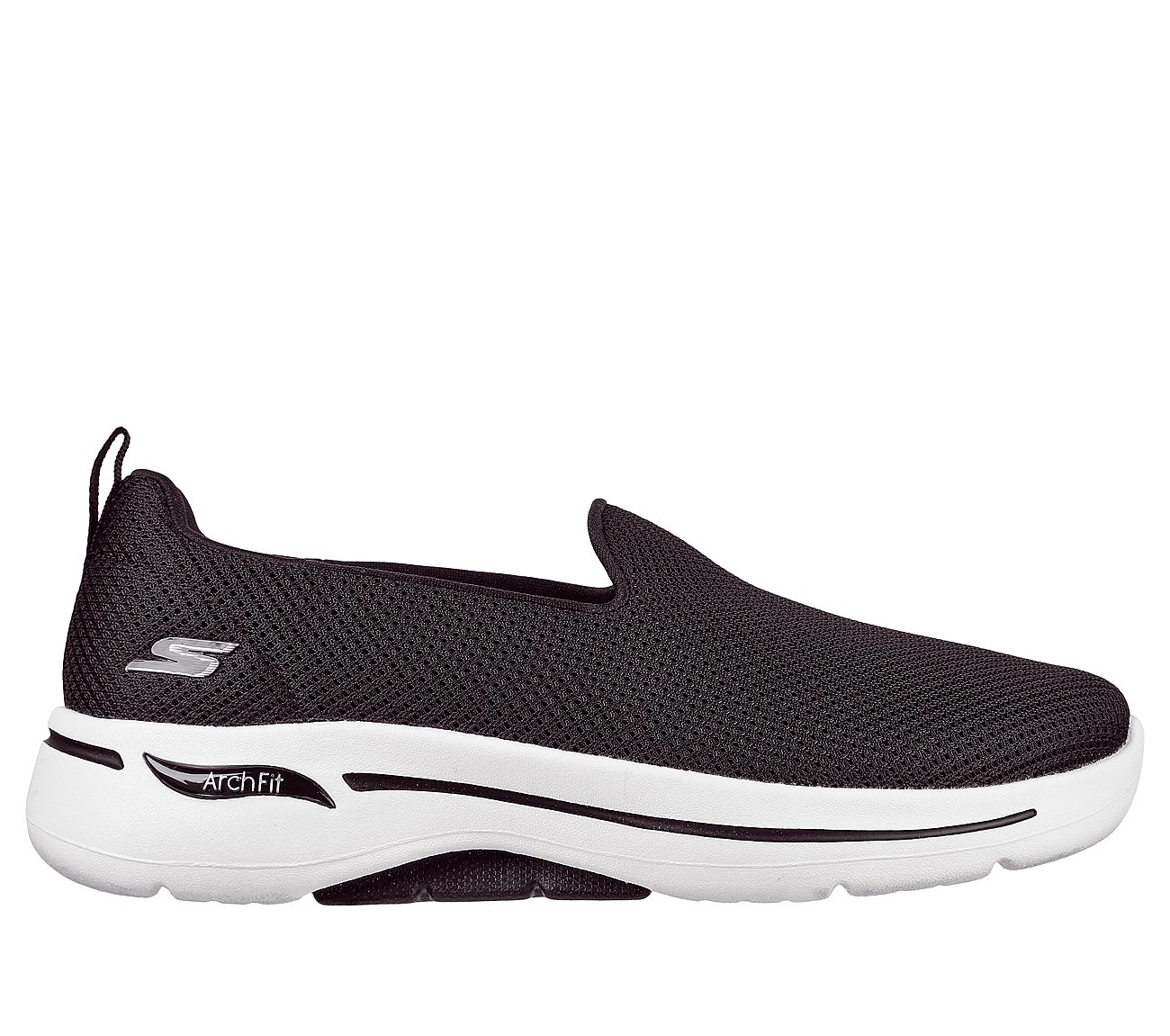 GO WALK ARCH FIT - GRATEFUL, BLACK/WHITE Footwear Lateral View