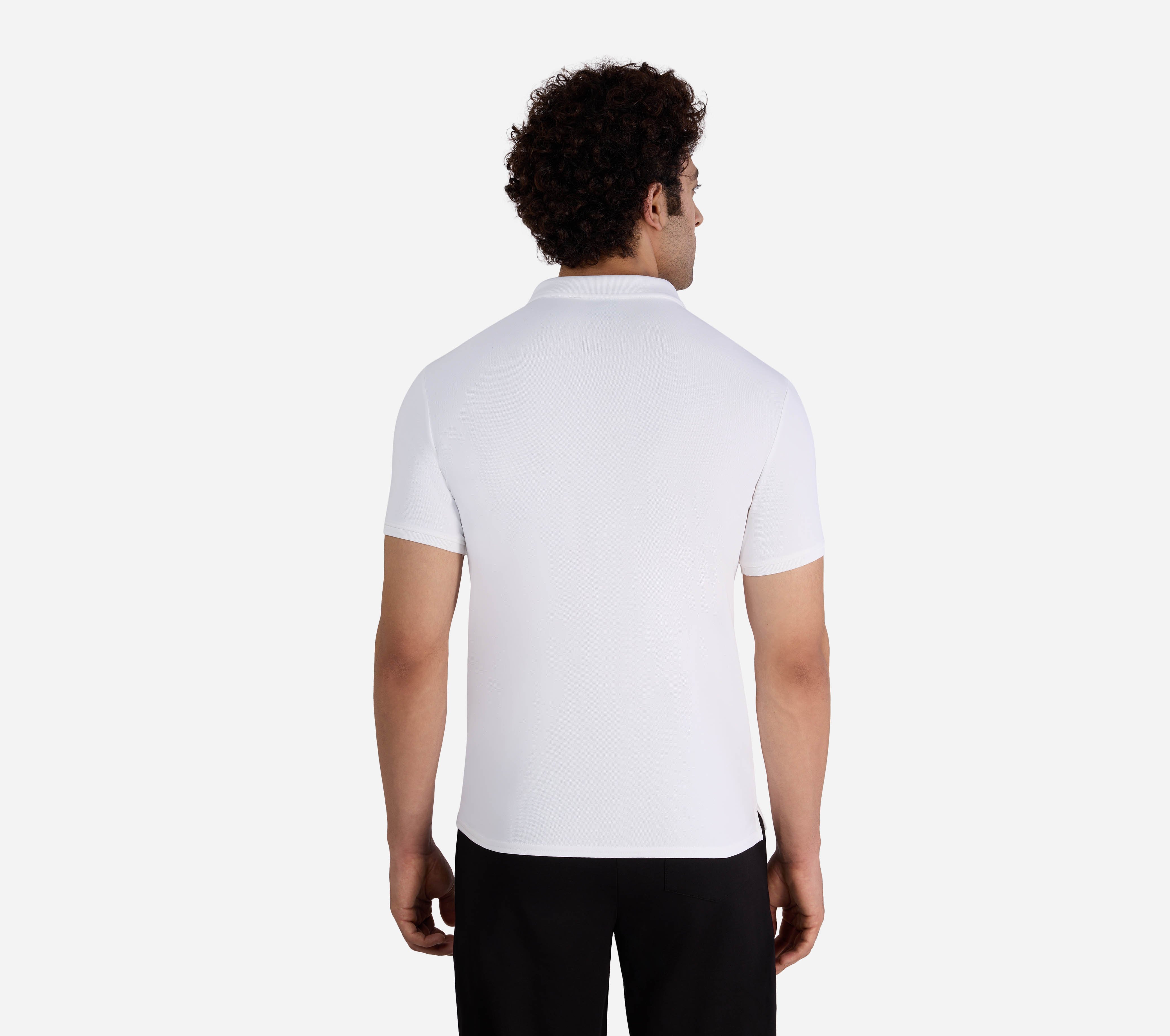 MENS 1/4 ZIP POLO, WHITE Apparel Bottom View