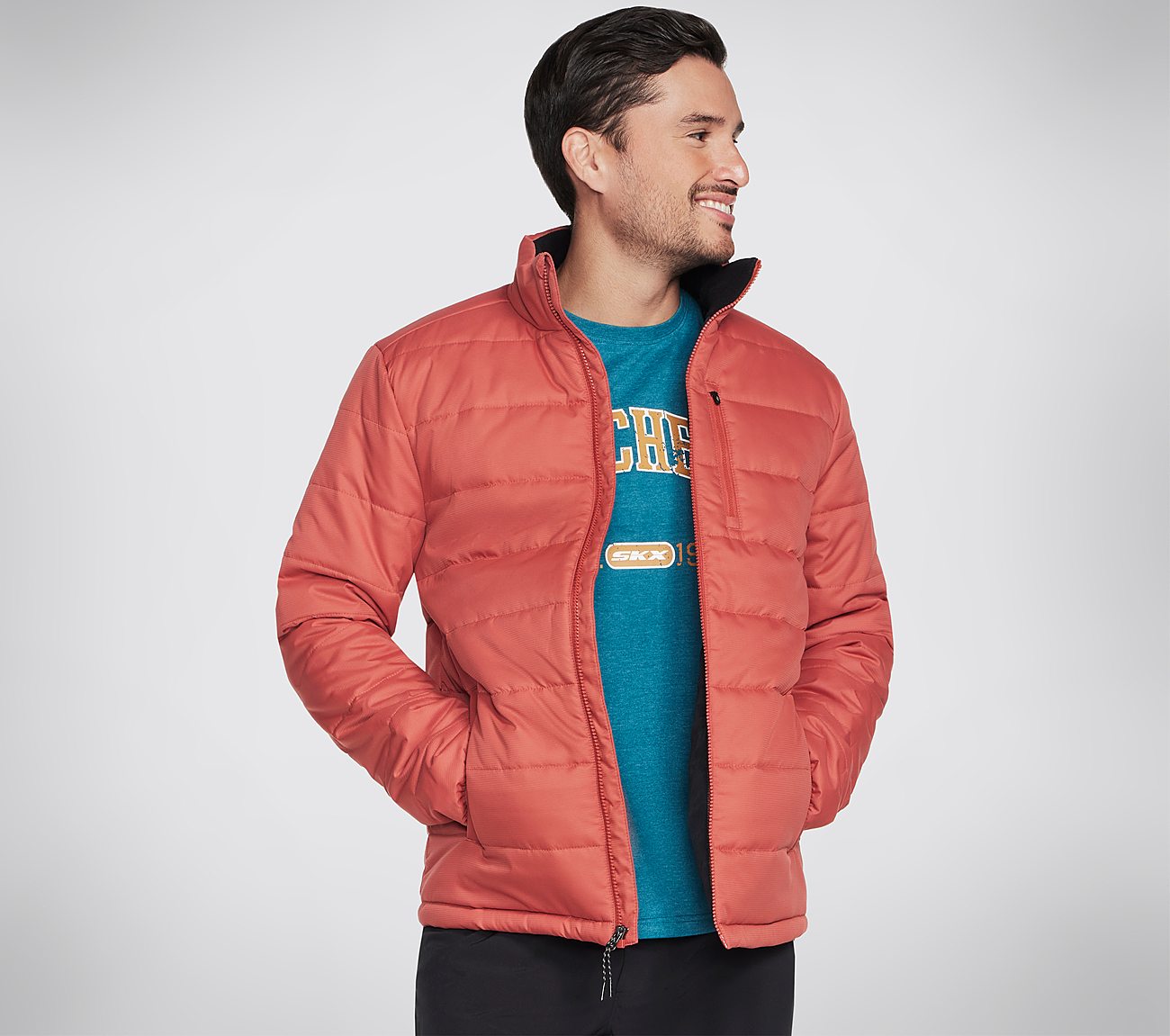 GOSHIELD JACKET, BURGUNDY/ORANGE Apparels Lateral View