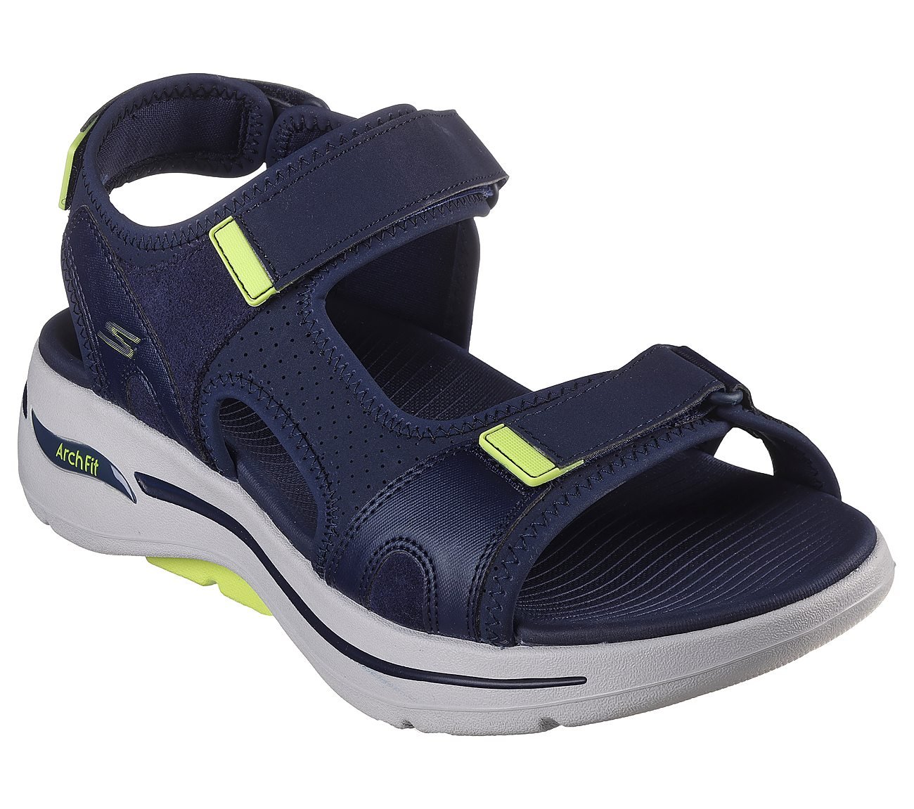 GO WALK ARCH FIT SANDAL-MISSI, NAVY/LIME Footwear Right View