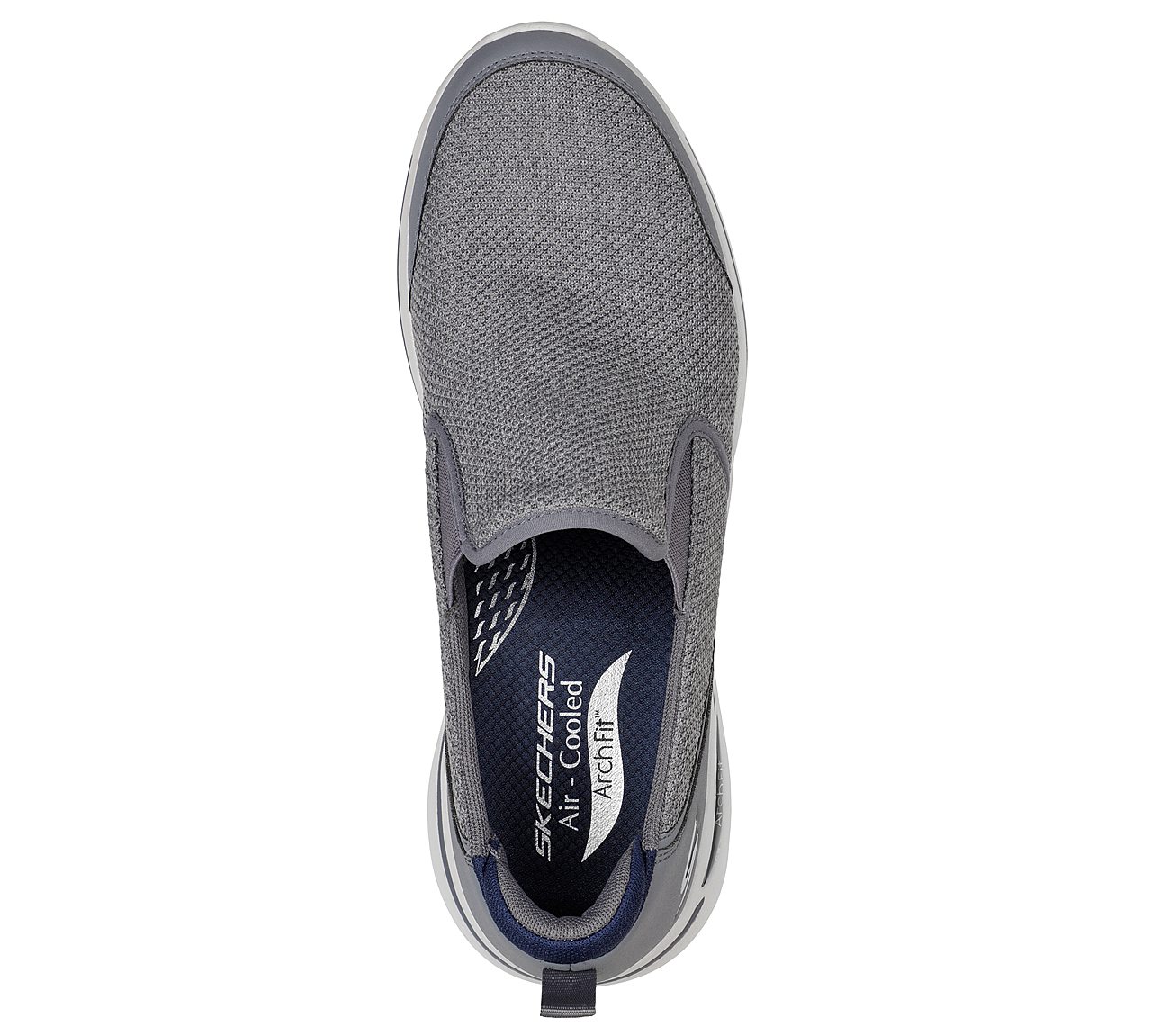 Skechers Charcoal/Navy Go Walk Arch Fit Goodman Mens Slip On Shoes ...