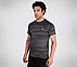 SS SKECHERS JACQUARD T-SHIRT, GUN METAL