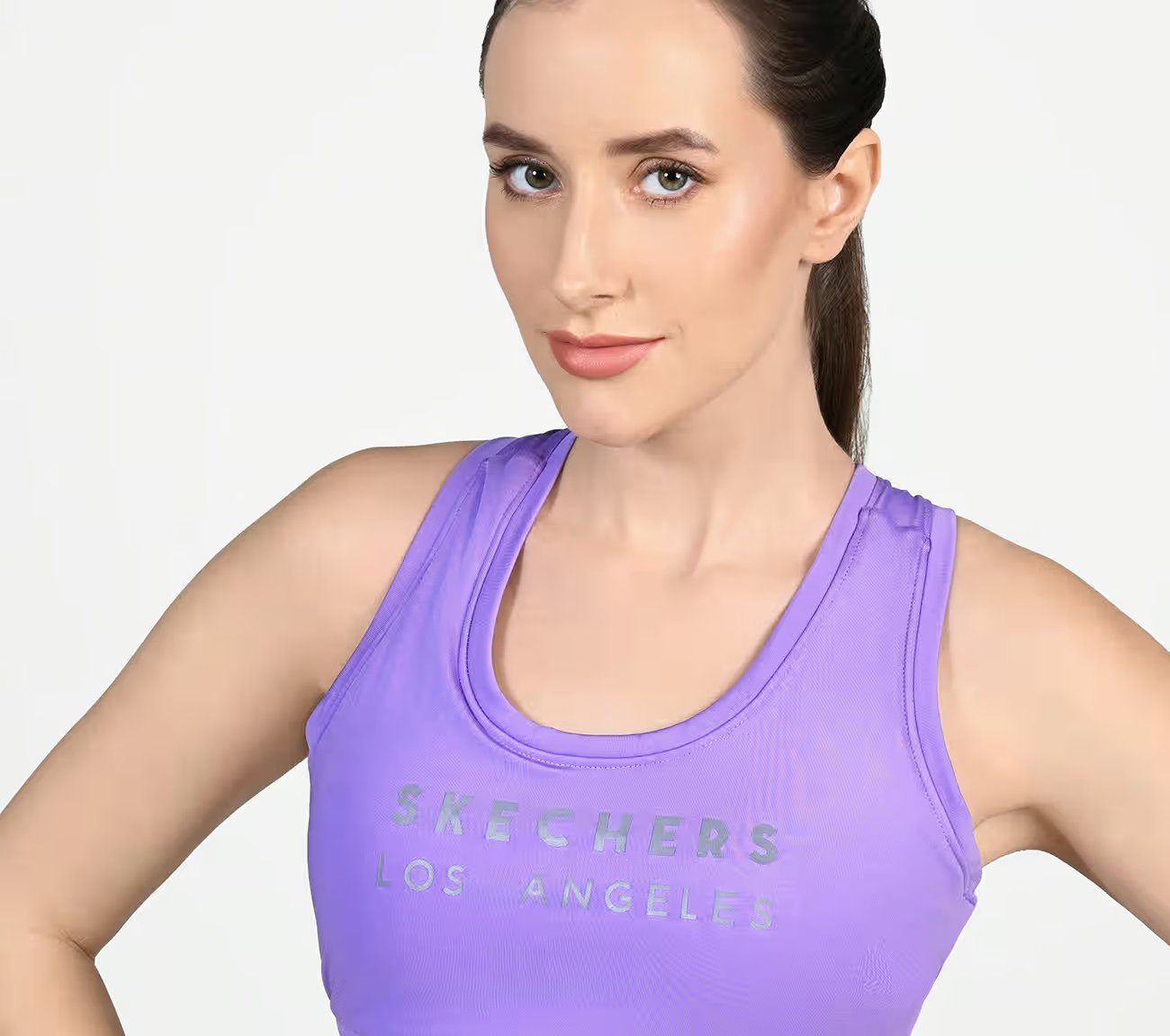 RACERBACK SPORTSBRA, PURPLE Apparel Right View