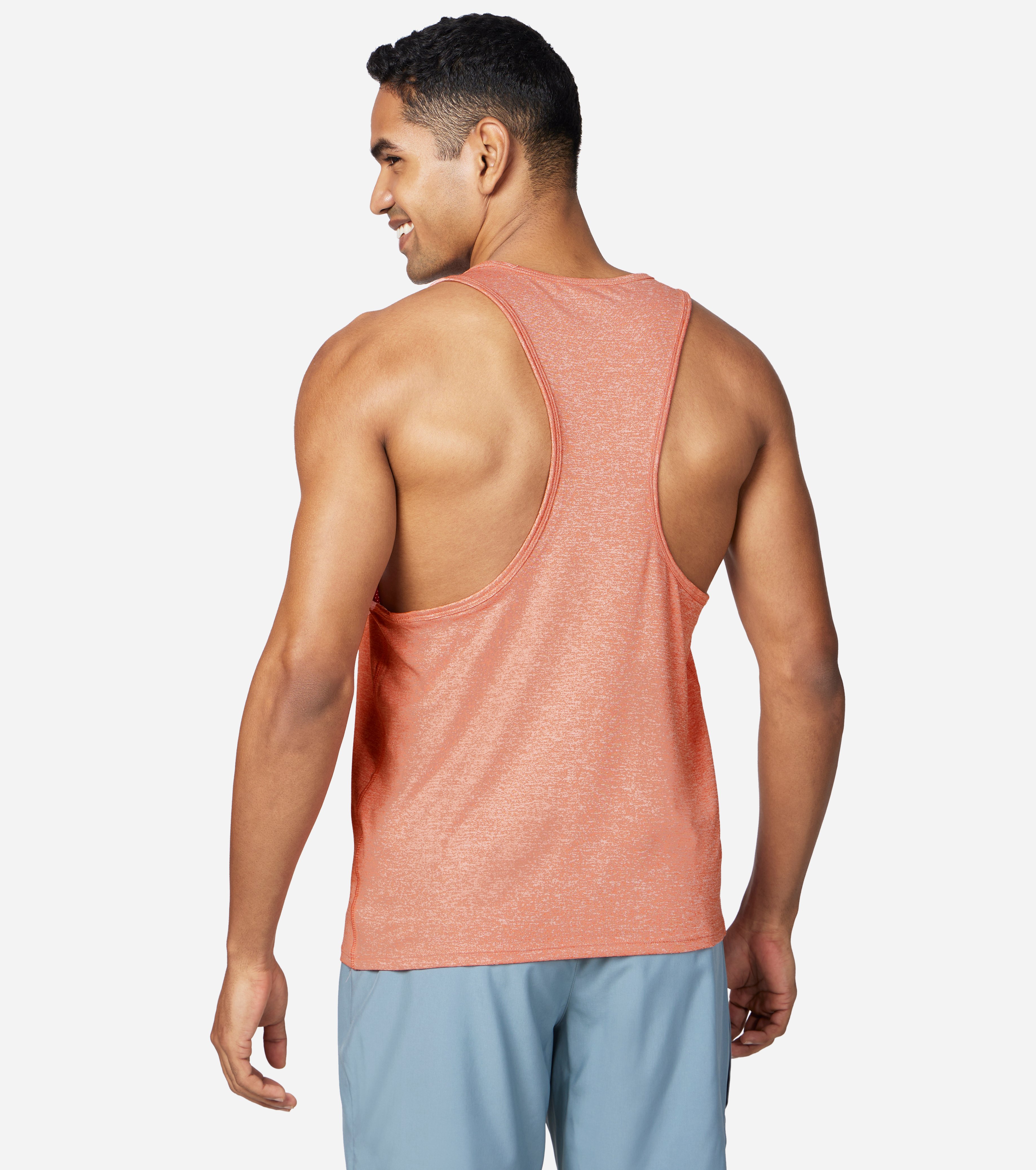 GODRI SKECH-AIR OUTPACE TANK, CORAL/LIME Apparels Bottom View