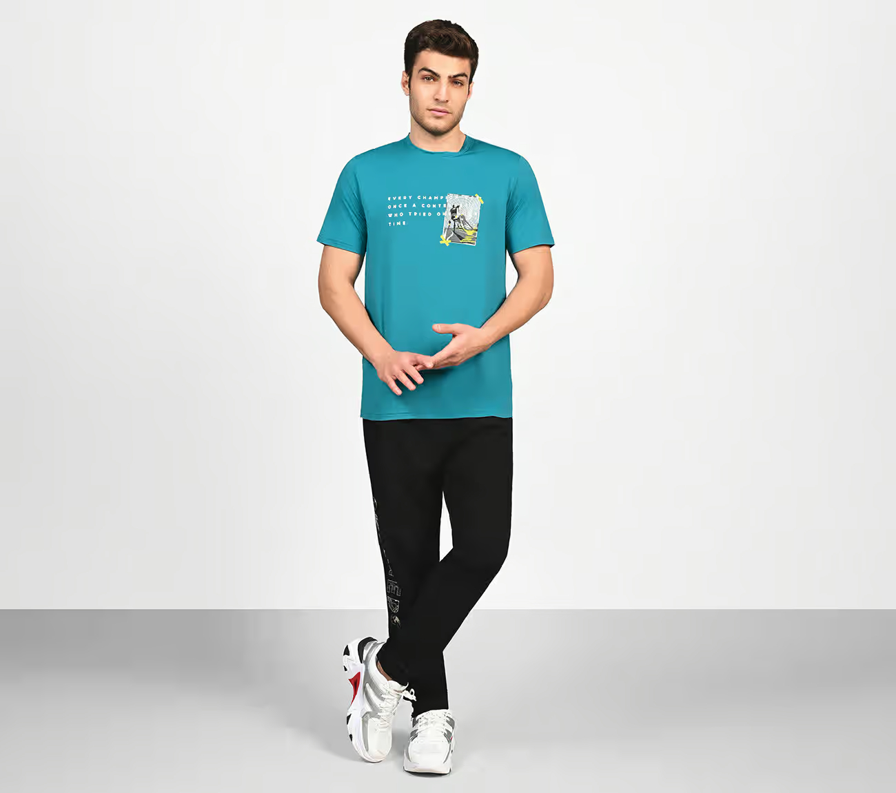 FIREFLY CHAMP TEE, TEAL/MULTI Apparel Right View