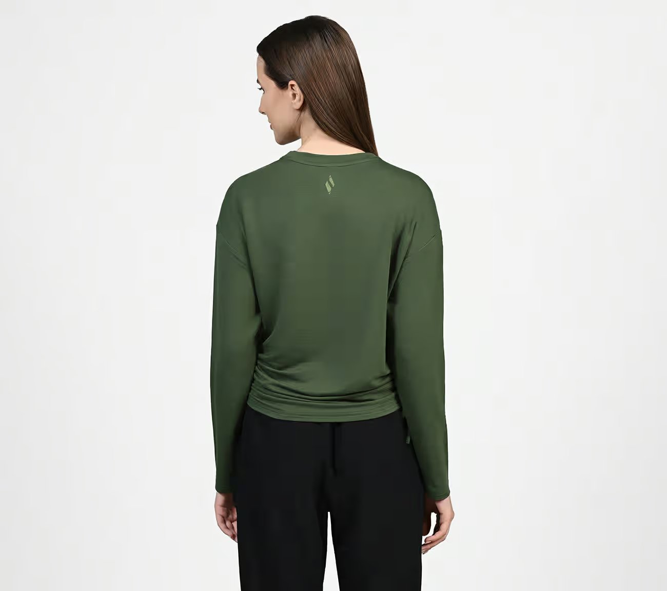 SKECHLUXE RENEW CREW, OLIVE/BLACK Apparel Left View