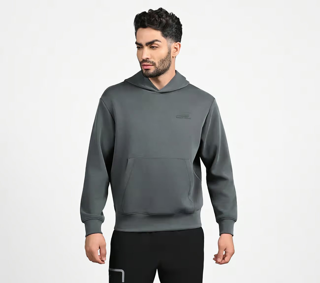 SKECHCLOUD ELEVATE HOODIE, BLACK/CHARCOAL Apparel Lateral View