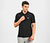 MENS BASIC POLO, BLACK/CHARCOAL/BLUE Apparel Lateral View