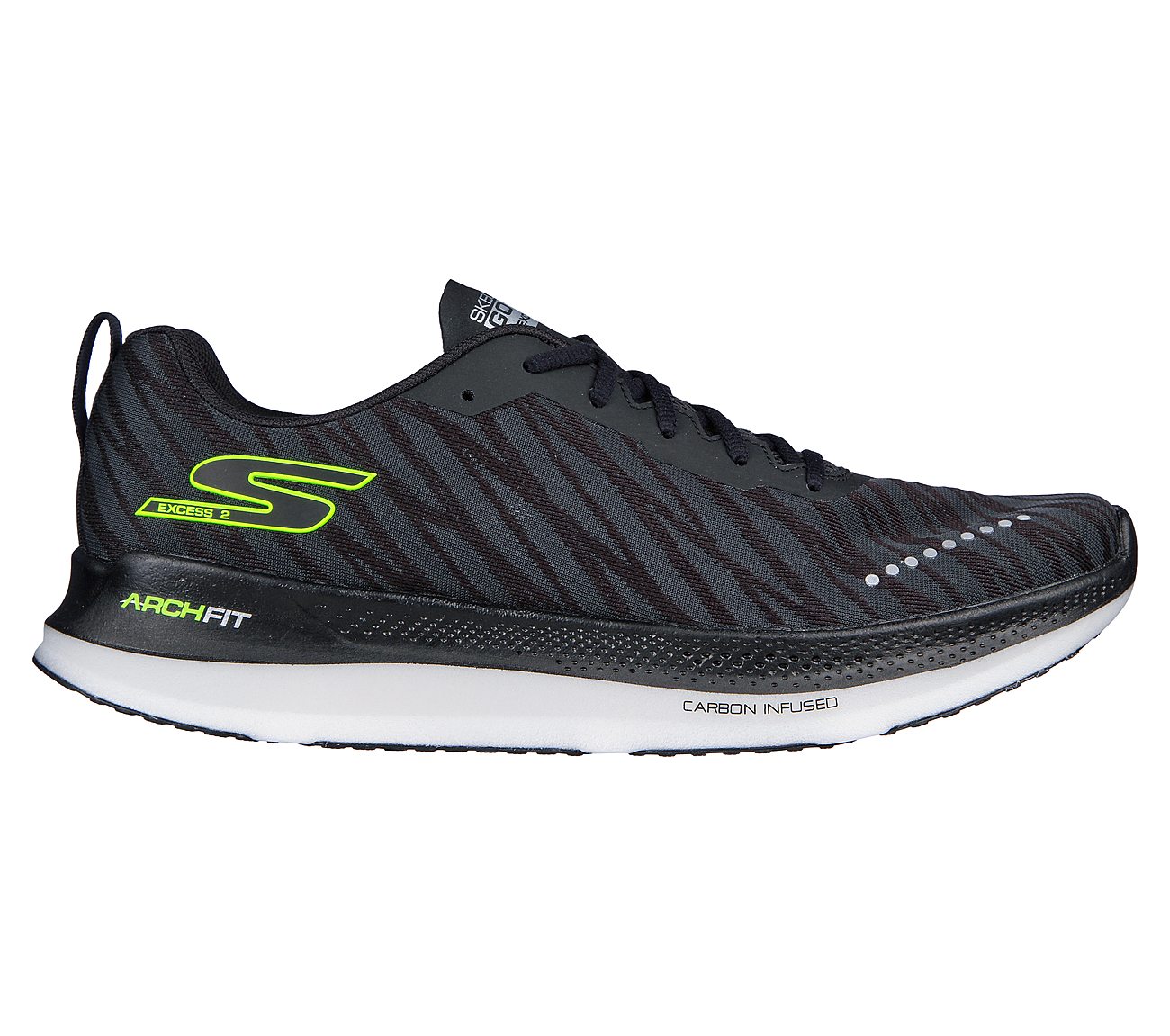 Skechers Black/White Go Run Razor Excess 2 Running Shoes For Men ...