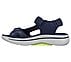 GO WALK ARCH FIT SANDAL-MISSI, NAVY/LIME Footwear Left View