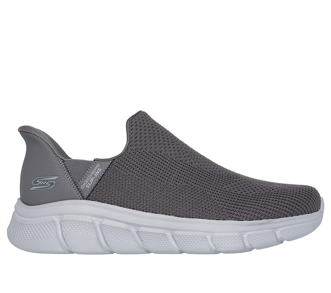 BOBS B FLEX - RESILIENT EDGE, GREY Footwear Lateral View