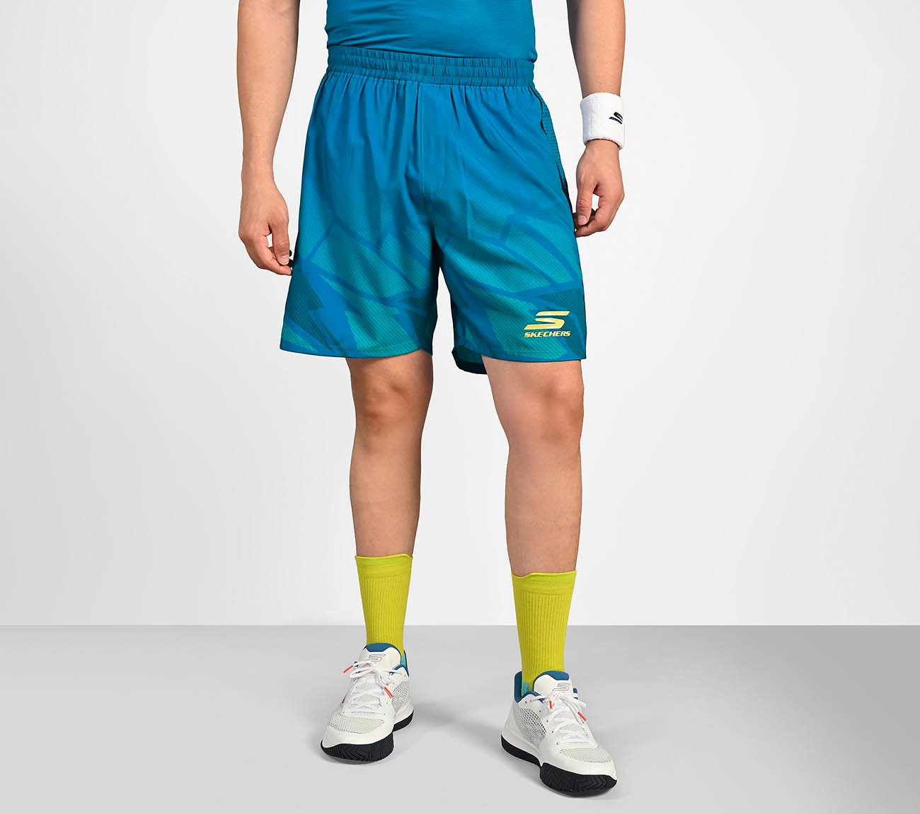 PICKLEBALL PERFORMANCE SHORTS, PERIWINKLE/AQUA Apparel Lateral View