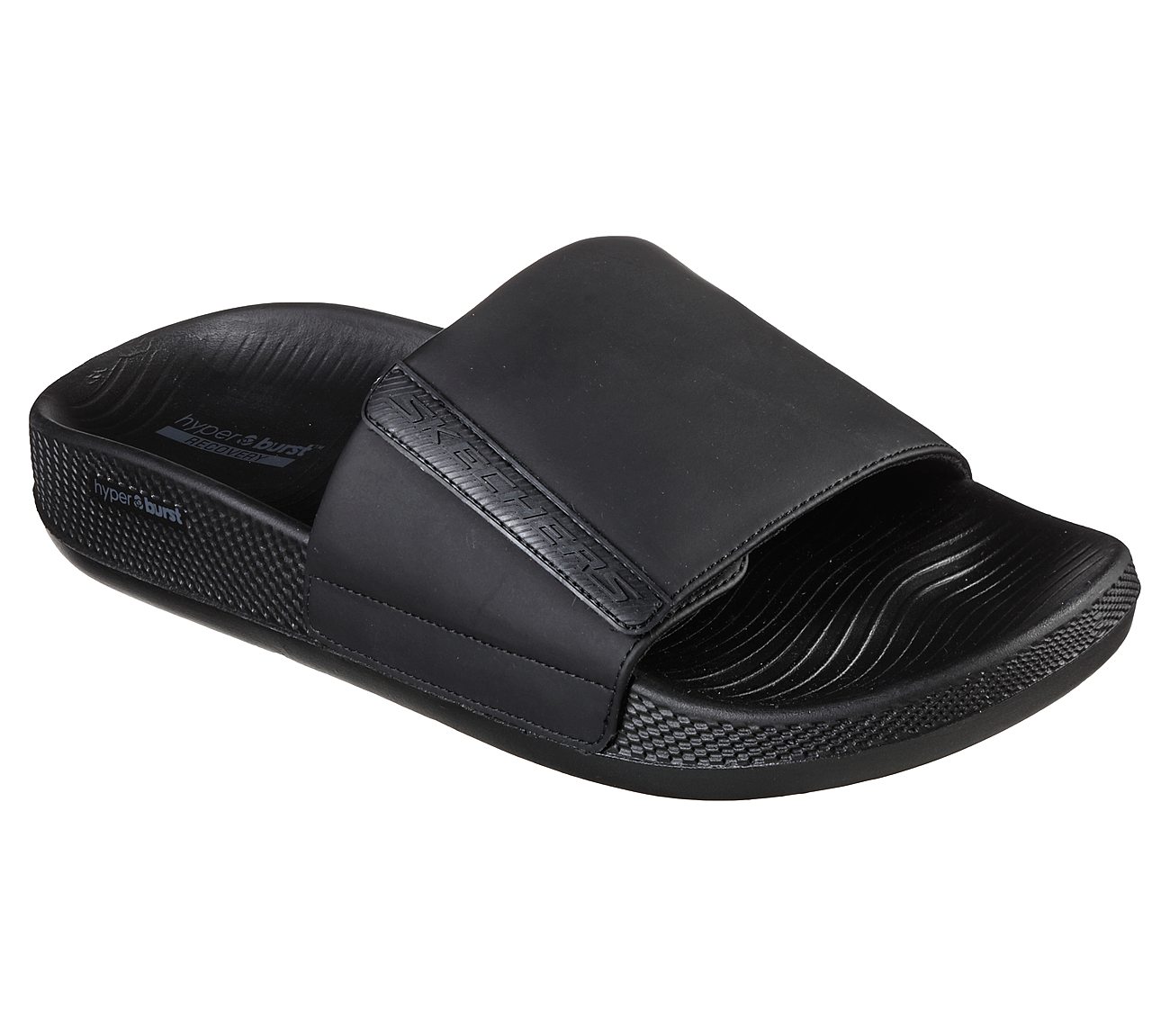 Skechers Black Hyper Slide Mens Slide In Sandal - Style ID: 229040