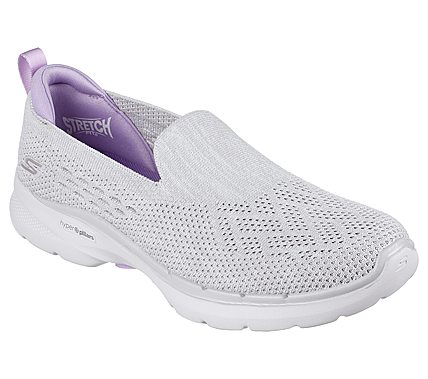 Skechers Grey/Lavender Go Walk 6 Valerie Womens Slip On Shoes - Style ...