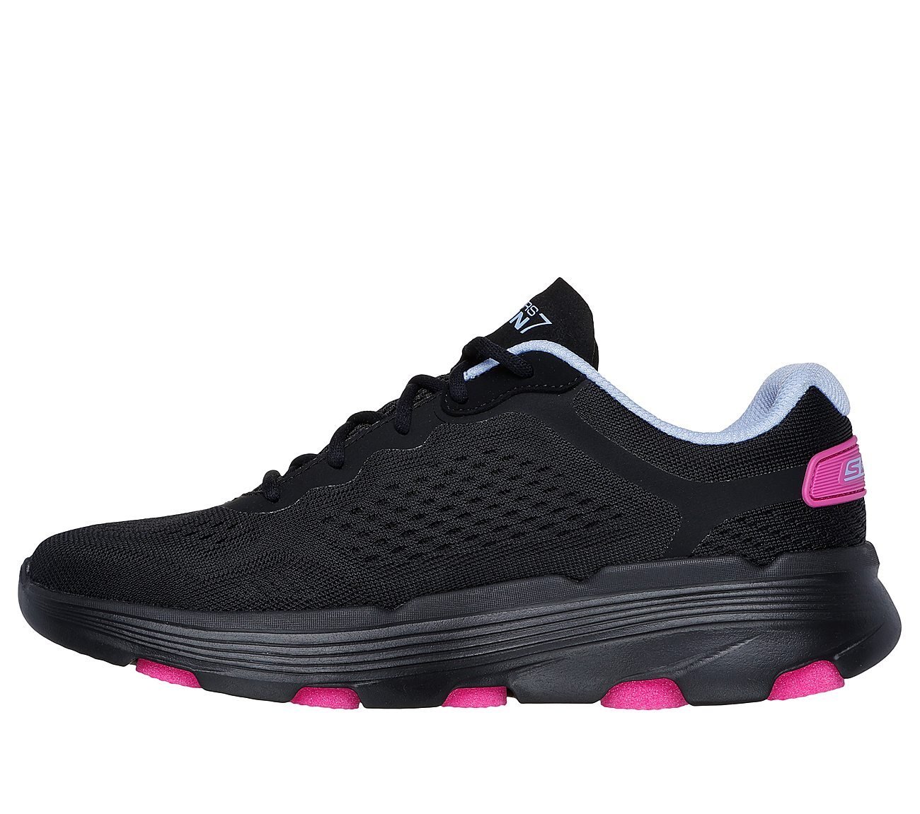 GO RUN 7.0 - ESCAPE, BLACK/BLUE/PINK Footwear Left View