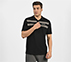 BRANDED DOUBLE PLACKET POLO, BLACK